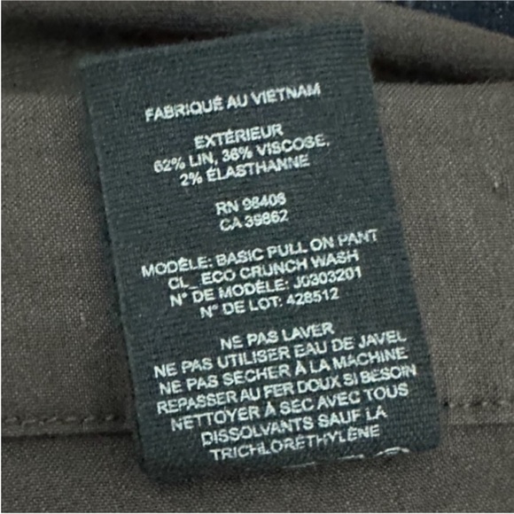 Theory Basic Pull On Pants Eco Crunch Wash - Picture 5 of 7